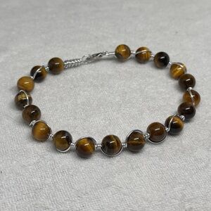 Tiger Eye Silver wire wrapped bracelet